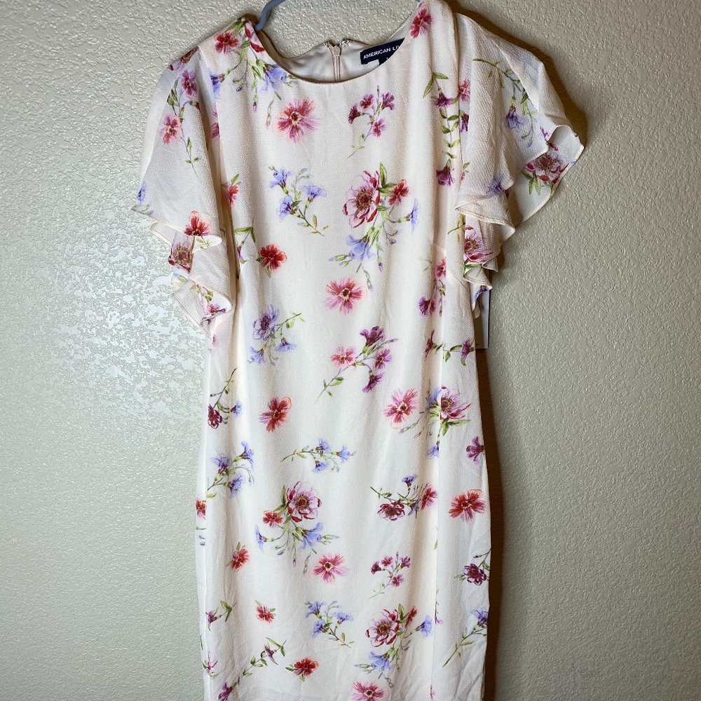 American Living floral flutter sleeve dress